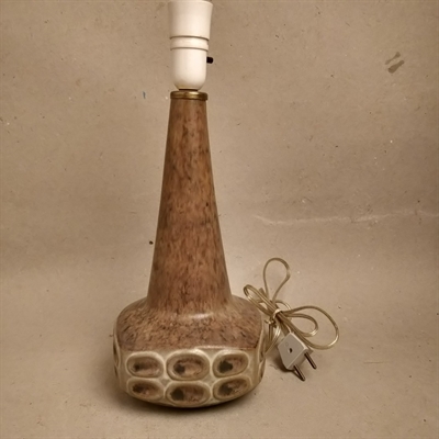 brun beige bordlampe fod fra Michael Andersen Bornholmsk keramik gammel lampefod