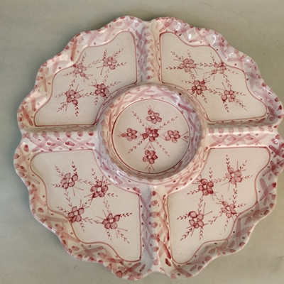 rosa hvidt bolstered cabaret fad laholm svensk keramik swedish ceramic